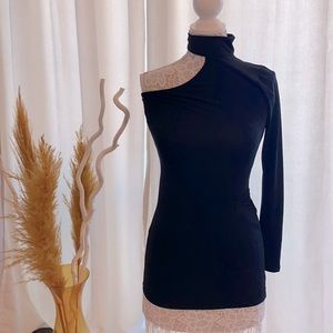 MOTEL Leposa one shoulder bodycon mini dress with high neck size XS